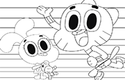 Juego Colorear Anais y Gumball