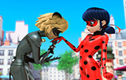 Rompecabezas Chat Noir Besa a Ladybug