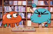 Rompecabezas Gumball y Darwin Estudiando